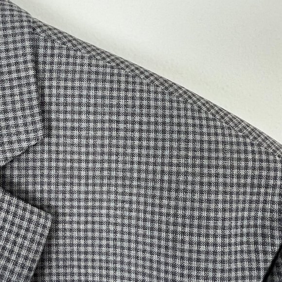 CALVIN KLEIN Blazer Jacket Sports Coat Men 38R Gray Check 100% Wool Professional - Picture 4 of 16